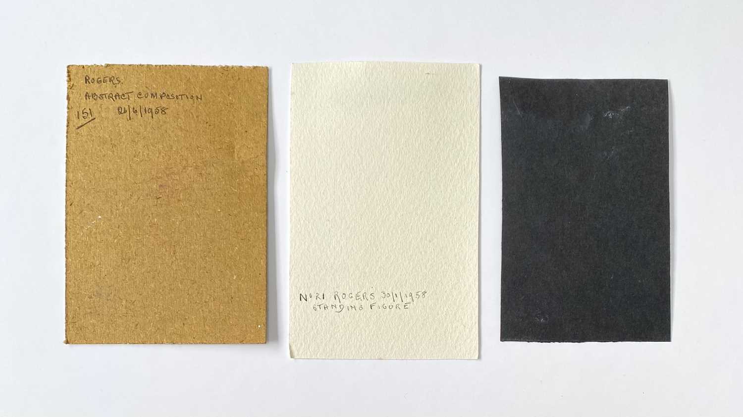 Edward H. ROGERS (1911-1994) Three small abstract works Gouache on paper Each signed, inscribed - Image 2 of 2