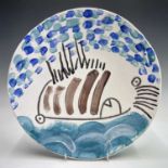 Tony SHIELS (1938) Painted ceramic dish Initialled to base Diameter 31cm