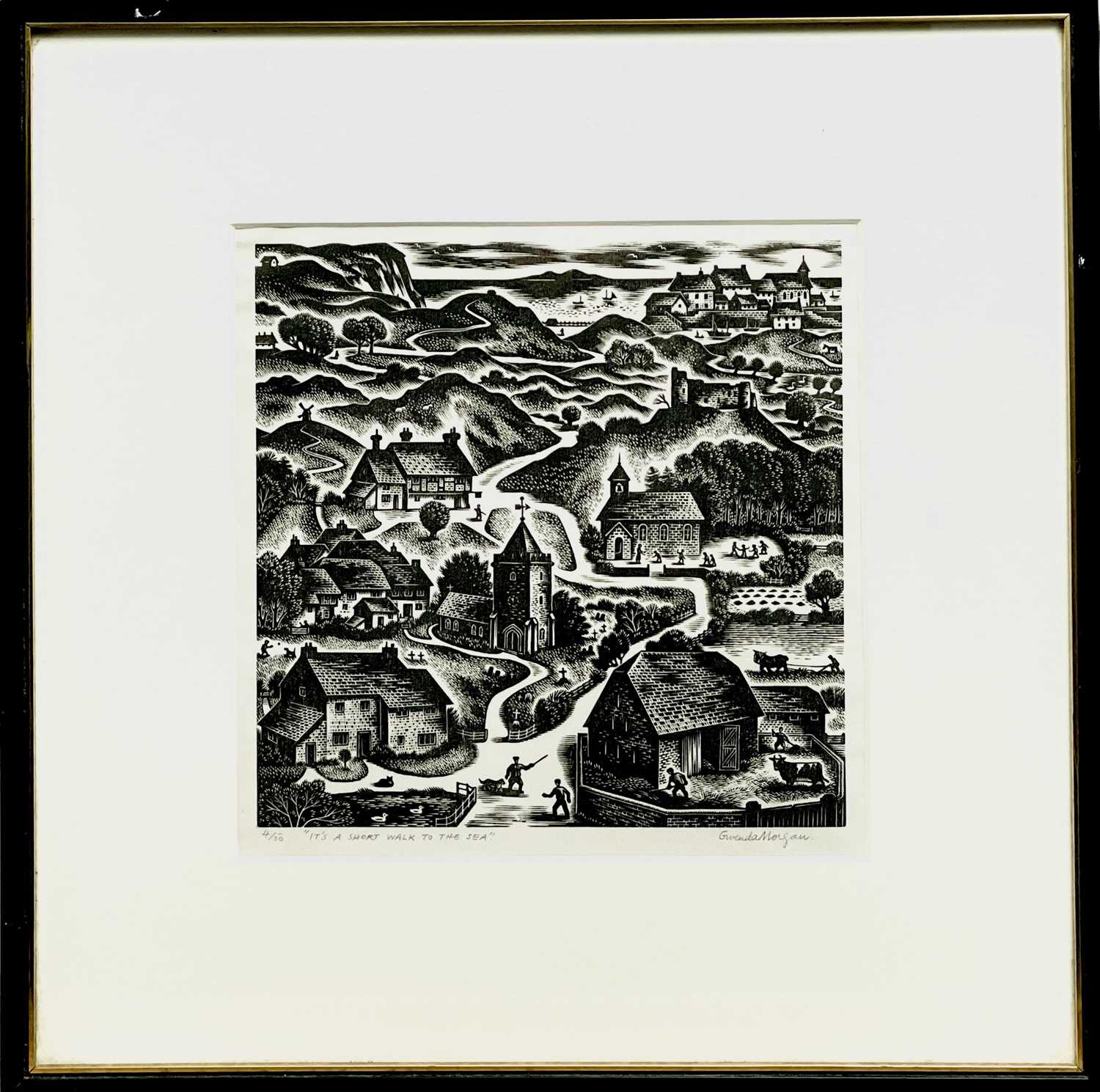 Gwenda MORGAN(1908 - 1991) It's A Short Walk To The Sea Wood engraving on paper Signed, inscribed - Image 2 of 3