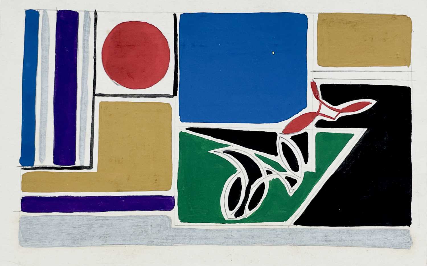 Edward H. ROGERS (1911-1994) Three small abstract works Gouache on paper Each signed, inscribed - Image 6 of 10