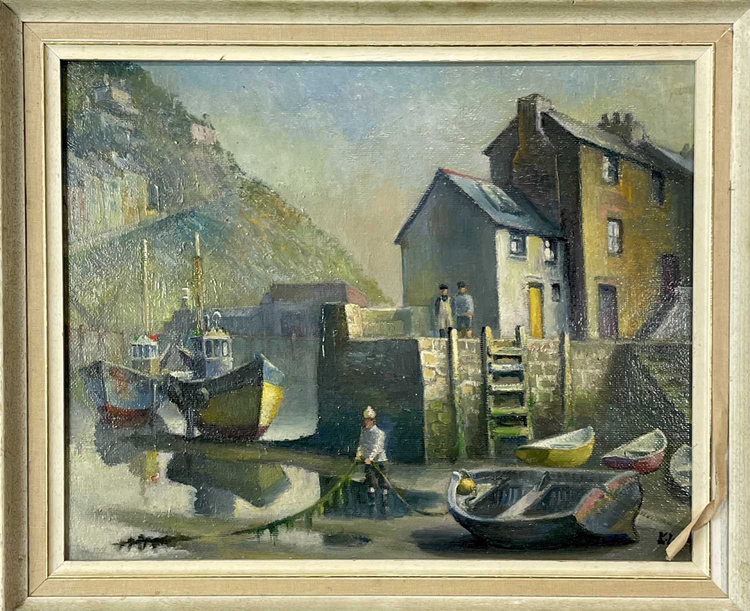 Ken LEECH (XX) Polperro - afternoon in early spring Oil on board Signed and inscribed verso 59 x - Image 3 of 3
