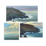 Bob VIGG (1932-2001) Cornish Coast Three small oils Two signed The largest 20.5x31cmCondition