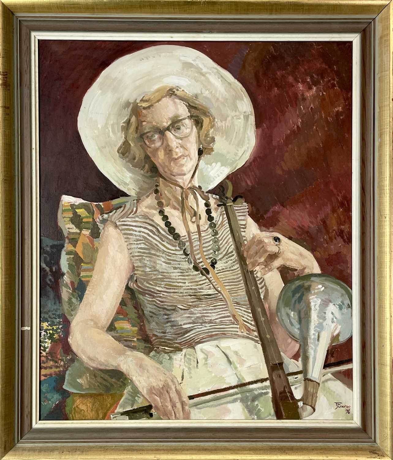Thomas John COATES (1941) The old string fiddle Oil on canvas Signed and dated 76 Royal Portrait - Image 2 of 3