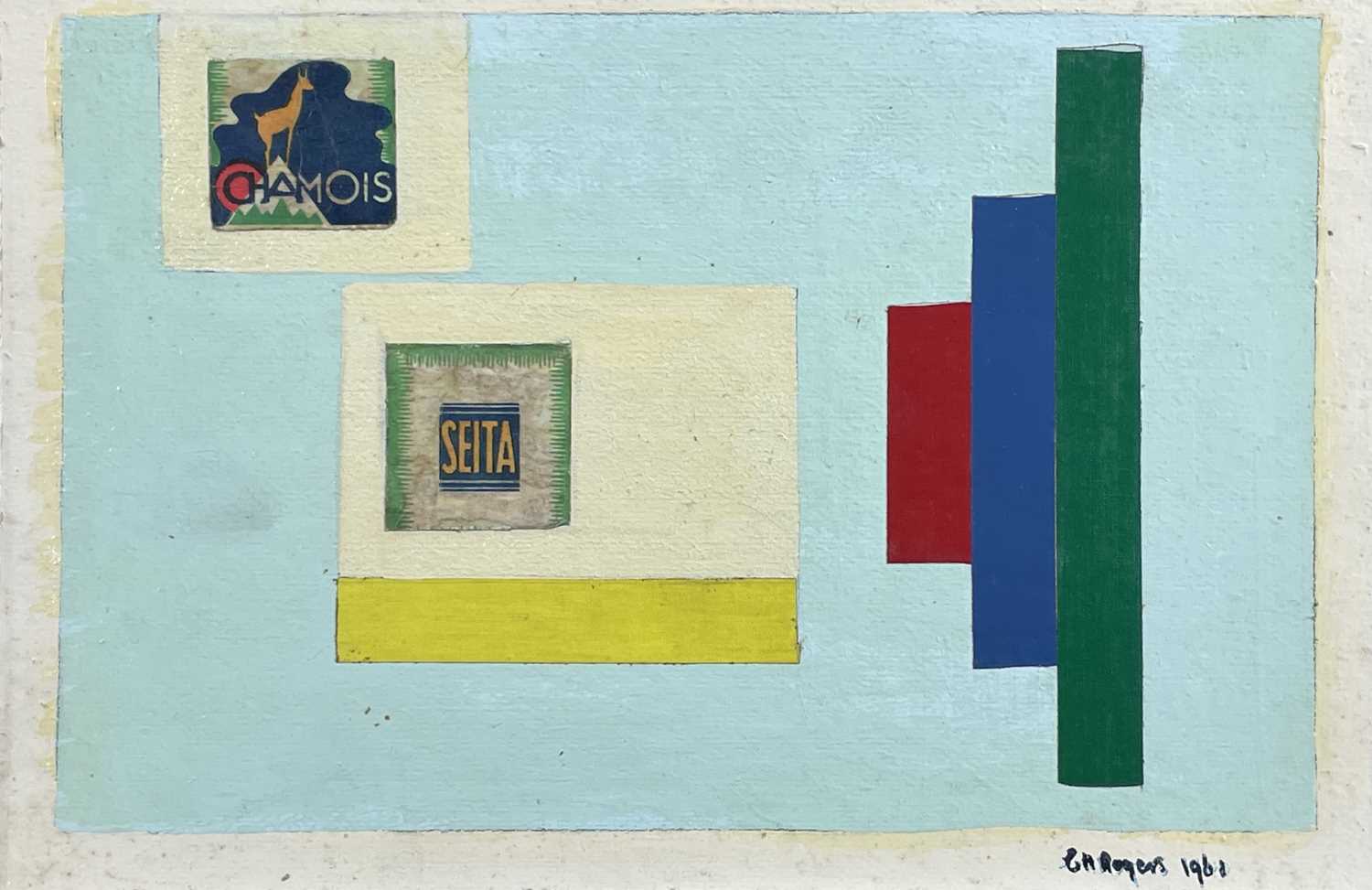 Edward H. ROGERS (1911-1994) Abstract - Seita Mixed media collage Signed and dated Signed, inscribed