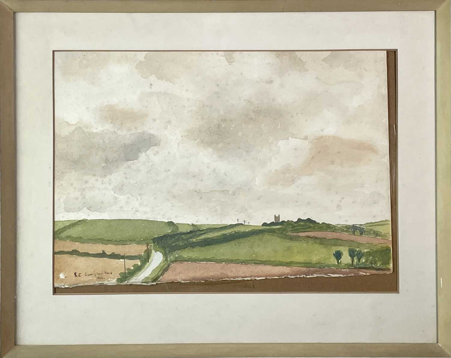 Susan BARRINGTON-WARD St Minever, Cornwall Watercolour Label to verso Together with a second Cornish - Image 3 of 10