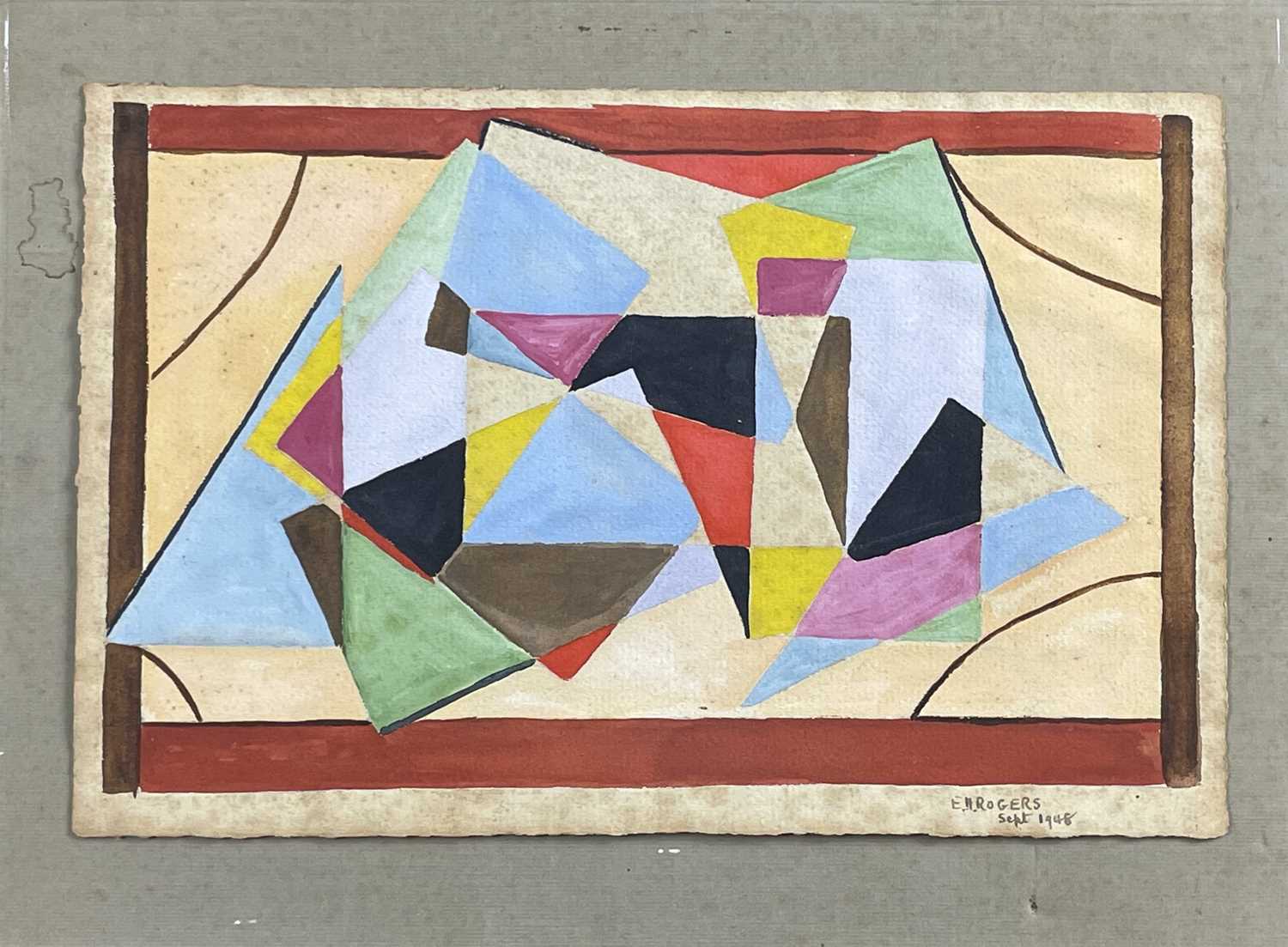 Edward H. ROGERS (1911-1994) Abstract Design Gouache Signed and dated 1948 16 x 24cm The Personal - Image 2 of 3