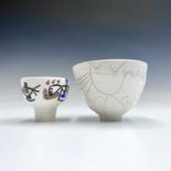 Tony SHIELS (1938) Two footed bowls Each with impressed makers marks Height 12cm and 9cm Condition