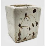 William MARSHALL (1923-2007) A heavily built stoneware vase of rectangular section with typical