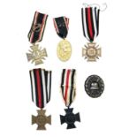 Germany WWI Medals - 5 Medals and Badge. Marine Corps of Flanders Cross - with Frontline Fighters