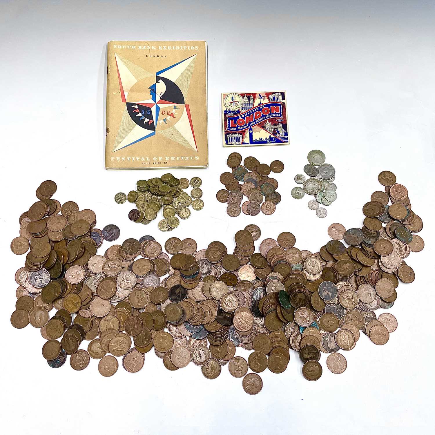 Great Britain Bronze and Silver Coinage / 1951 Festival of Britain Memorabilia, etc. Lot comprises