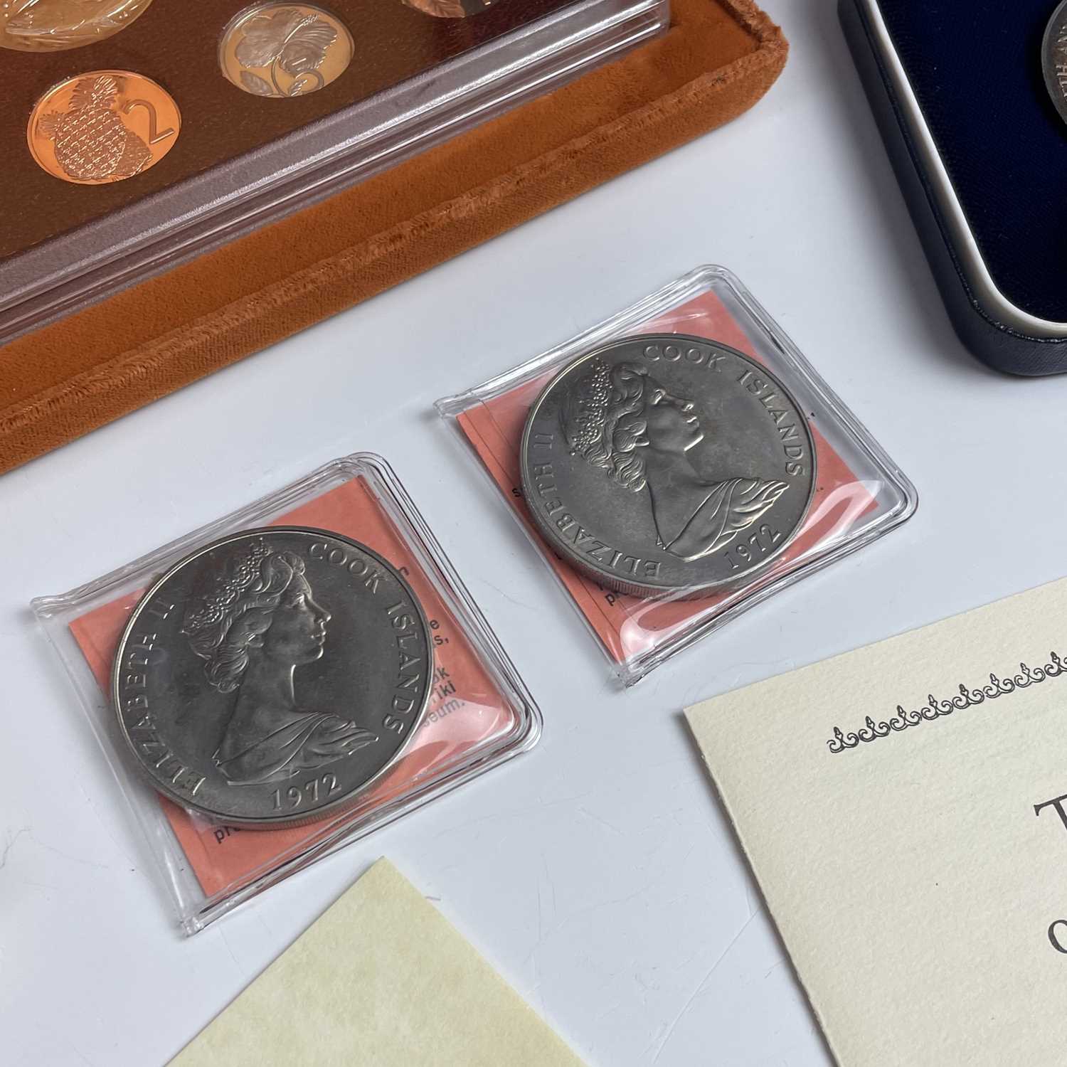 Cook Islands Proof Coinage. Lot comprises 1975 boxed proof set from 1 cent to $1, 1977 boxed $5 - Image 5 of 9