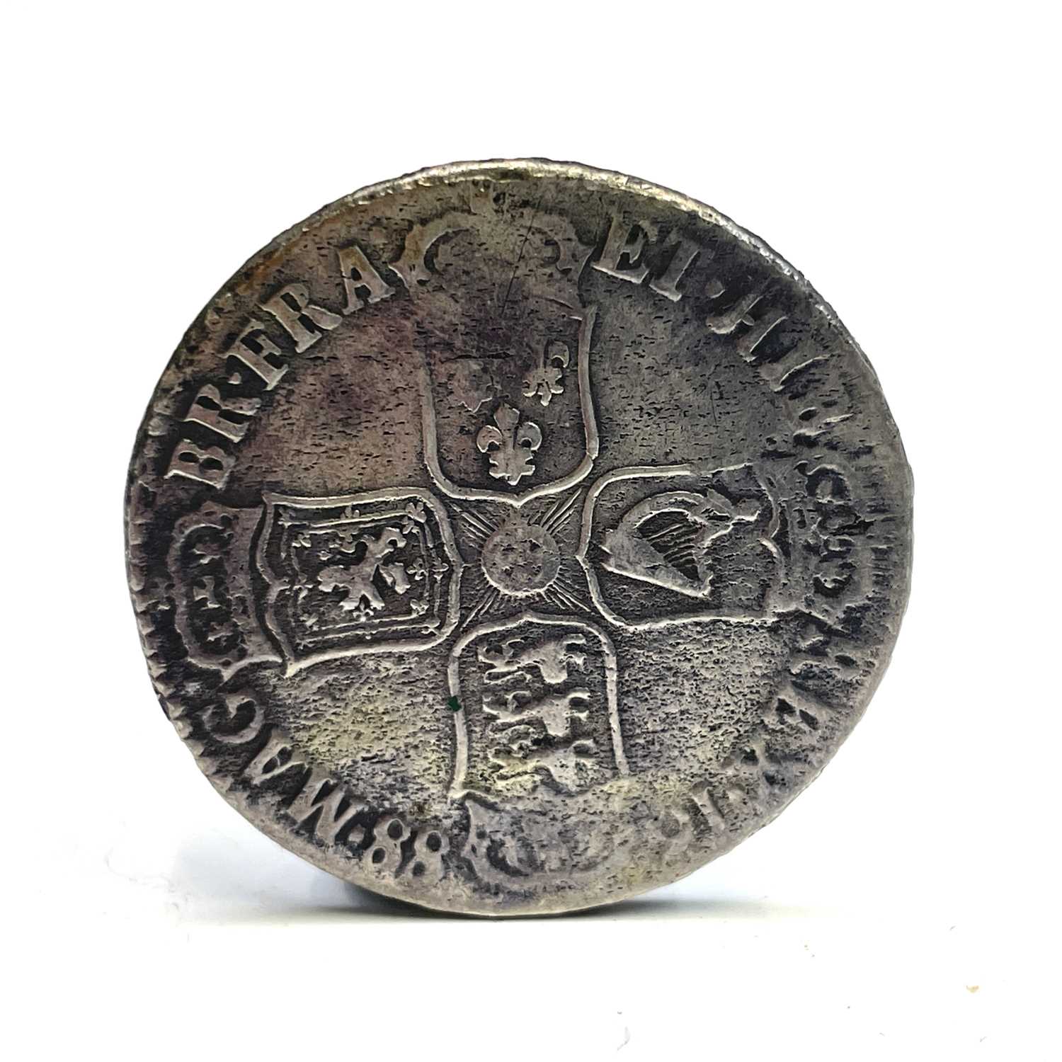 Great Britain 1688 James II Silver Halfcrown. The halfcrown is reputedly a wreck coin from the - Image 2 of 3