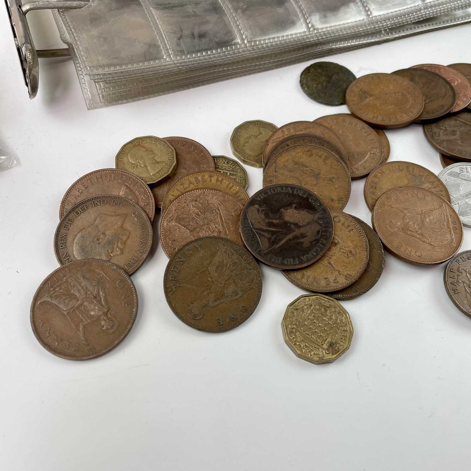 G.B. etc, Coinage. Comprising a coin album and a box of coins. Noted approximately £1.30 of pre 1947 - Image 2 of 12