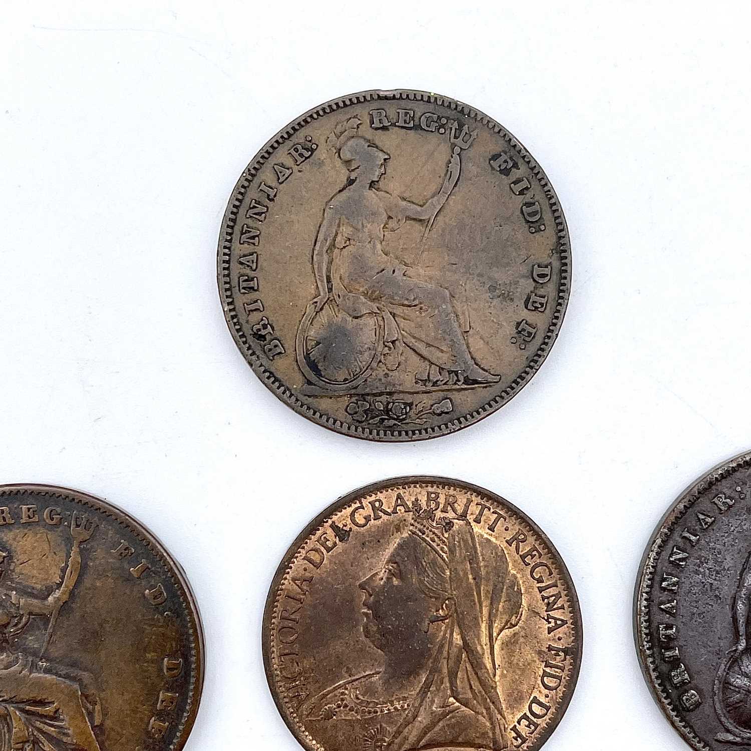 Great Britain, Victorian Copper, etc Coinage (x8). Comprising: 1844, 1855 and 1859 penny coins, 1901 - Image 3 of 5