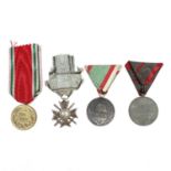 WWI Medals. Austria/Hungary Medal for Wounded, Bulgaria War Medal and Soldiers Cross for Bravery 3rd