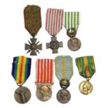 France WWI Medals - 7 Medals. Medal Commemorative, Inter Allied Victory Medal, Medaille