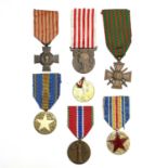 France WWI Medals - 6 Medals. Medaille des Prisonniers, Medal for War Wounded, Medal for Civilian