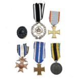Germany WWI Medals - 5 Medals and Badge. Mecklenburg-Schwerin Cross for Military Merit, Schaumburg