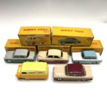 Boxed Dinky Toys (x5). No.164 Vauxhall Cresta Saloon, no.165 Humber Hawk, no.168 Singer Gazette,