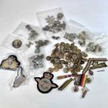 Mixed Military and Transport Badges and Buttons. Comprising: Various military cap badges including