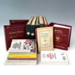 Postage Stamp Reference Books. Two boxes containing approximately 40 volumes. Box 1: Containing