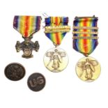 U.S.A. WWI Medals - 3 Medals. Inter Allied Victory Medal Replacement Issue by Graco, Texas with 3