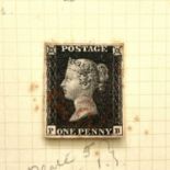 1840 Penny Black. An excellent 4 margin Penny Black stated to be plate 5 with slightly indistinct