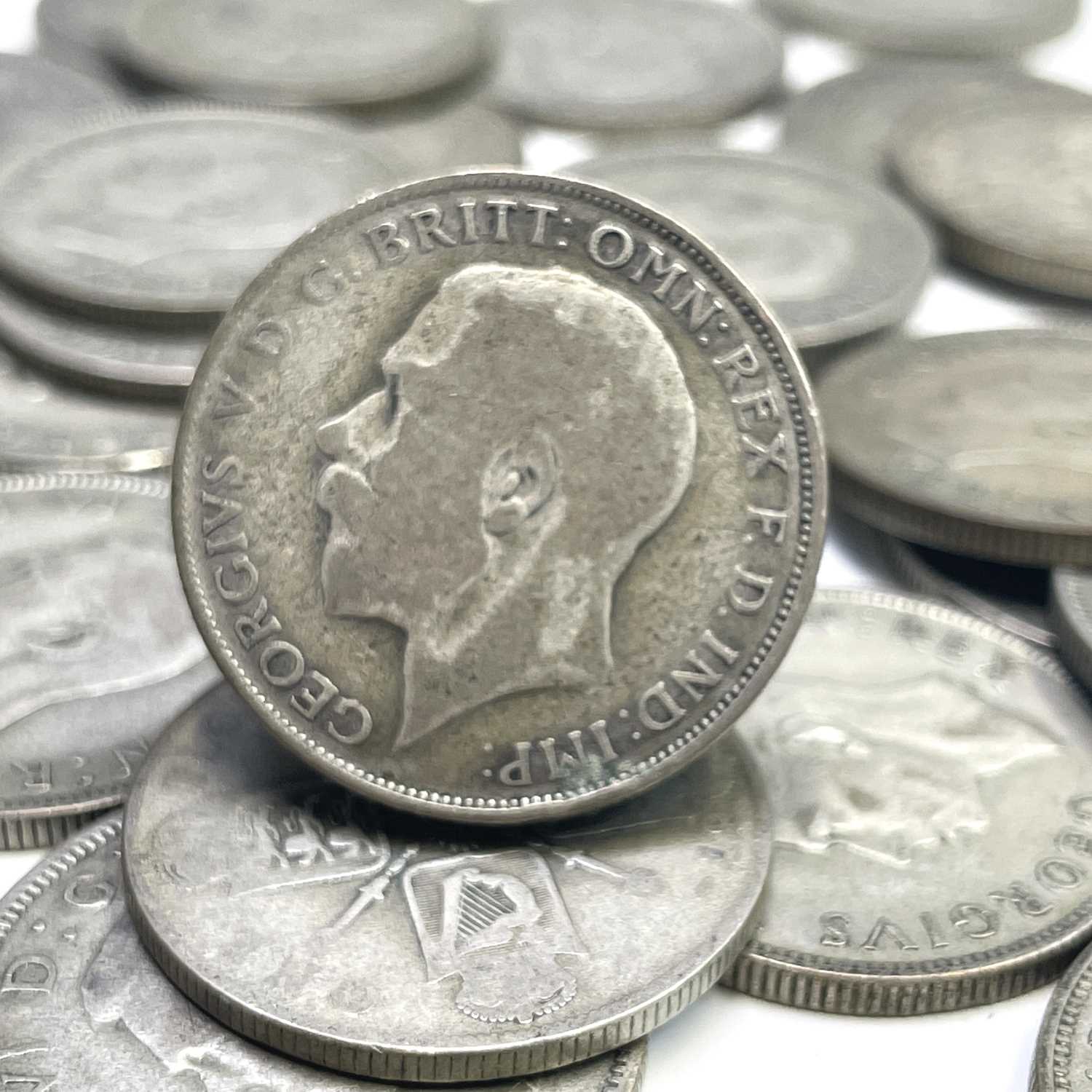 G.B. Pre 1947 Silver Coins. Comprising a bag containing £5 of pre 1947 G.B silver coinage. - Image 6 of 10