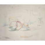 Sven BERLIN (1911-1999) Still Life with Bracelets Coloured pencil Inscribed, initialled 'S' and