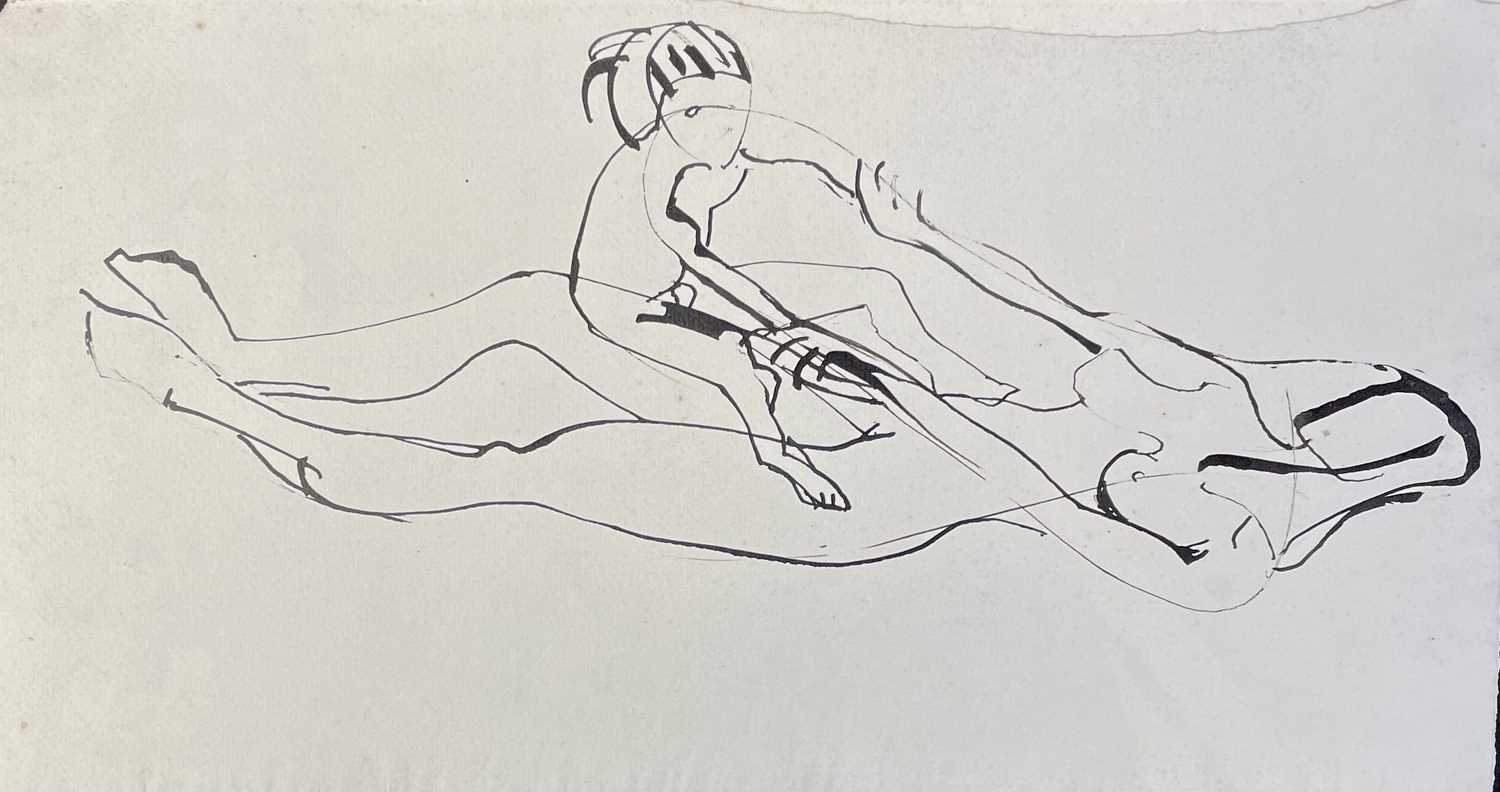 Sven BERLIN (1911-1999) Mother and Child Ink drawing 21x38cm