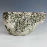 A white marble mortar. 34cm wide