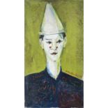 Sven BERLIN (1911-1999) Portrait of a Clown Oil on canvas Signed and dated '62 92x51cmCondition