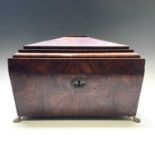 A Regency oyster veneered tea caddy, circa 1820, height 22cm, width 33cm, depth 16.5cm.Provenance: