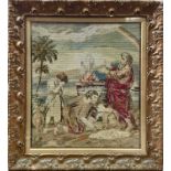 A large late 19th century needlepoint woolwork picture, in gilt frame, 97.5 x 87cm.