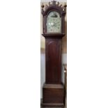 A George III oak eight-day longcase clock, the arched painted dial signed 'S. Taylor,