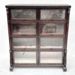 A Macey mahogany sectional bookcase, American, circa 1900, the four parts each twin glazed up and