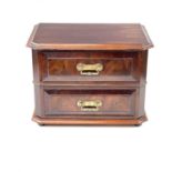 A late Victorian mahogany miniature chest fitted two long drawers, on ball feet, height 28cm,