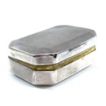 A George III silver vinaigrette by William Eley, of rectangular canted form hinged to reveal a