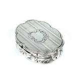 A good Victorian silver vinaigrette by George Unite, of scalloped form with engine turned and