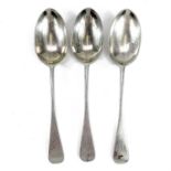 A Victorian silver set of three table spoons, maker GMJ, London 1890, weight 4.75 toz.