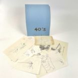 Sven BERLIN (1911-1999) A folder of loose drawings titled '40s' 27 x 18cm