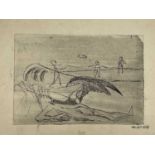 Hubert DALWOOD (1924-1976) Untitled Etching Initialed and dated '49 Inscribed 'No.3' to verso