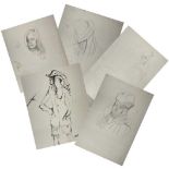 Sven BERLIN (1911-1999) A selection of sketches of Julia Ink and charcoal on paper Signed and