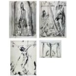 Sven BERLIN (1911-1999) A collection of four drawings. Ink and wash Two are inscribed 79x57cm and