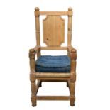 Sven BERLIN (1911-1999) Wooden armchair from Berlin's studio H128 x W56 x D54cm
