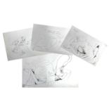 Sven BERLIN (1911-1999) Four drawings relating to Berlin's sculpture 'Leda & The Swan'. Ink on paper