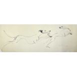 Sven BERLIN (1911-1999) Untitled (Dog chasing a hare) Ink on paper Signed and dated '79 30x79cm