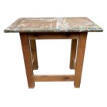 Sven BERLIN (1911-1999) Wooden work table from Berlin's studio H78 x W91 D61cm