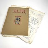 Sven BERLIN (1911-1999) 'ALPH' A folder containing pages of original typescript and handwritten