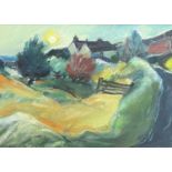 Reg WATKISS (1933-2010) Landscape Oil on board Signed and dated '82? 25x34cm